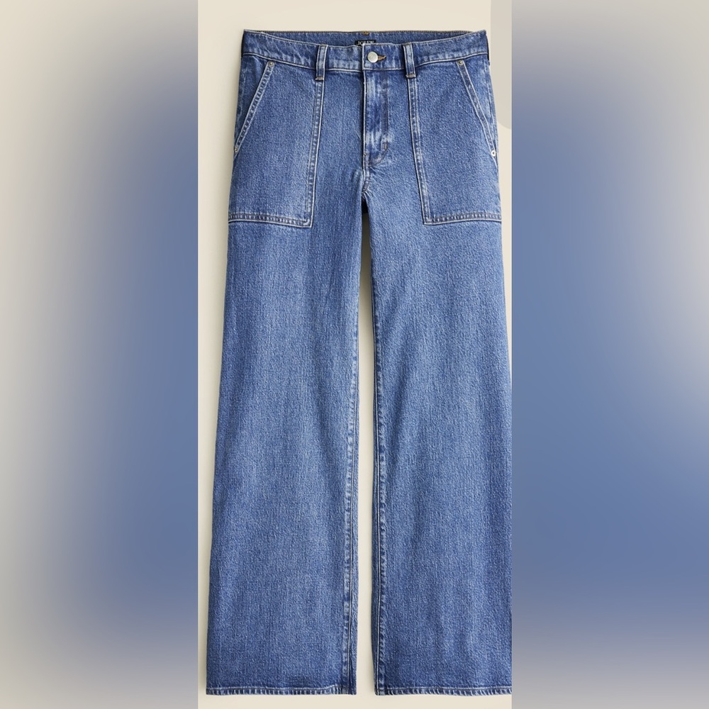 32 / 14 J. Crew Jeans never worn, no tags Camp pocket wide leg jeans blue